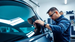 Apply window tint near me for enhanced privacy and UV protection on a car.