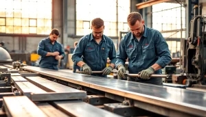 Find quality steel fabricators near me in a bustling workshop environment with skilled workers.