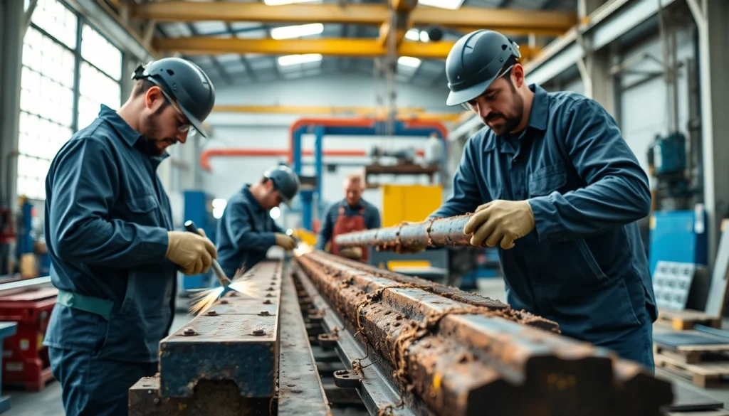 Find skilled steel fabricators near me working diligently in a modern workshop.