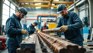 Find skilled steel fabricators near me working diligently in a modern workshop.