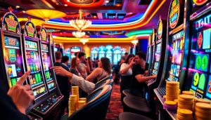 Rasakan sensasi bonus slot untuk anggota baru dengan visual kasino yang penuh warna.