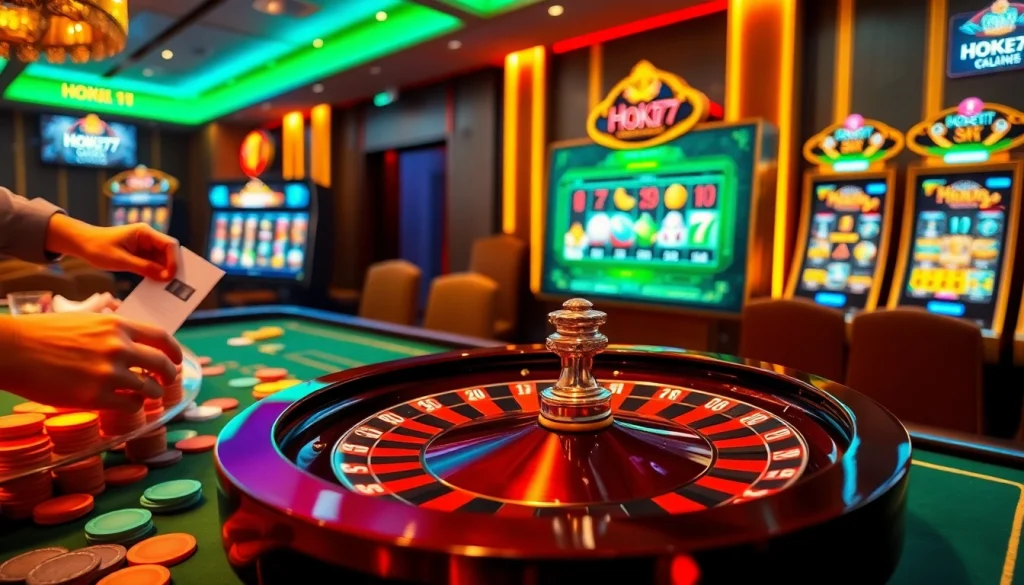 Experience the thrill of winning at Hoki77 with engaging online slot games and vibrant casino table action.