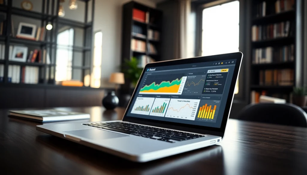 Engaging SEO Rank Tracker interface on a laptop showcasing data analytics.