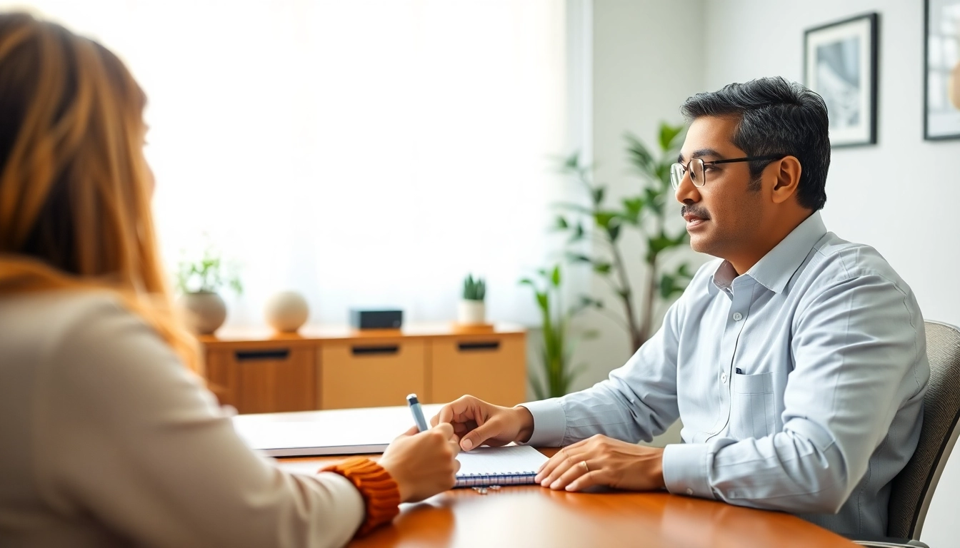 Engaging psychiatrist providing expert psychiatry care India in a calming office setting.