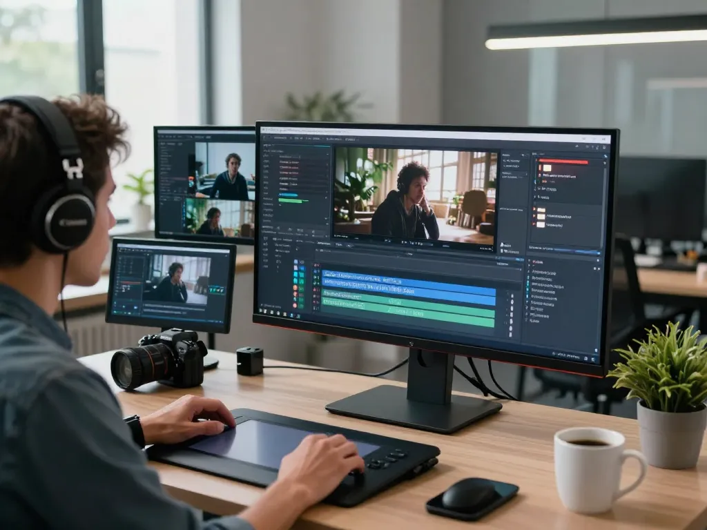 Video to prompt ai technology showcased in a modern workspace with creative tools and AI video prompts.
