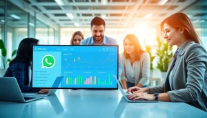 Implement WhatsApp Smart CRM for efficient teamwork and client management in a modern office.