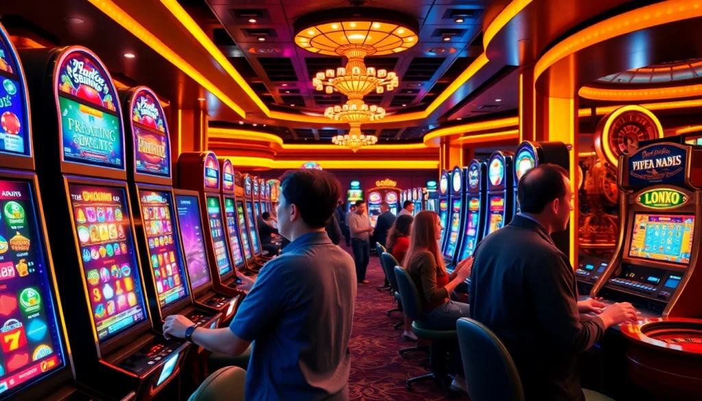 Engaging players at a vibrant casino with a focus on a pragmatic slot machine.