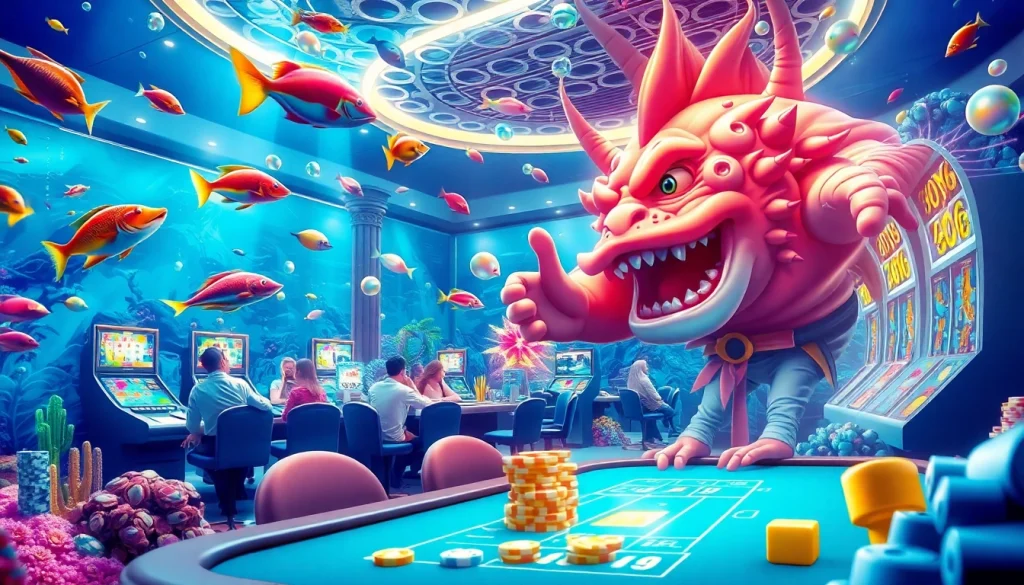 Experience bắn cá đổi thưởng excitement with vibrant marine life and animated jackpot features during thrilling gameplay.