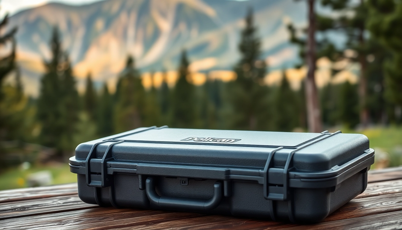 Showcasing a sturdy pelican rifle case with a textured surface, perfect for outdoor adventures.