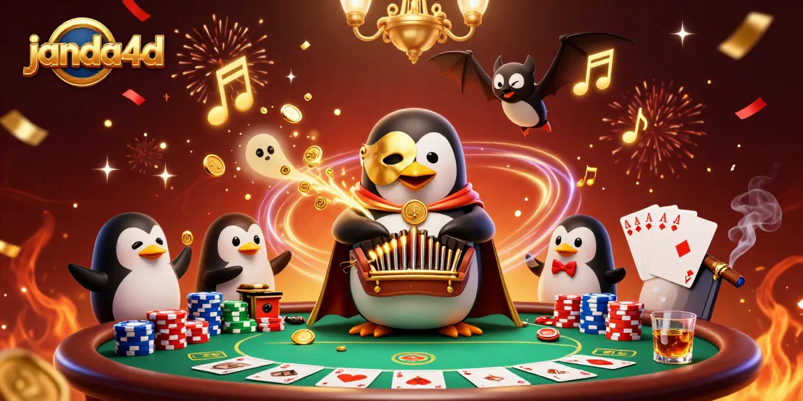Janda4d menampilkan penguin opera hantu bermain organ yang mengeluarkan koin emas di kasino.